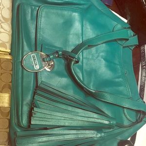 Green Coach tote